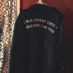 ‘I was Atheist Until I realized I am God’ Jacket